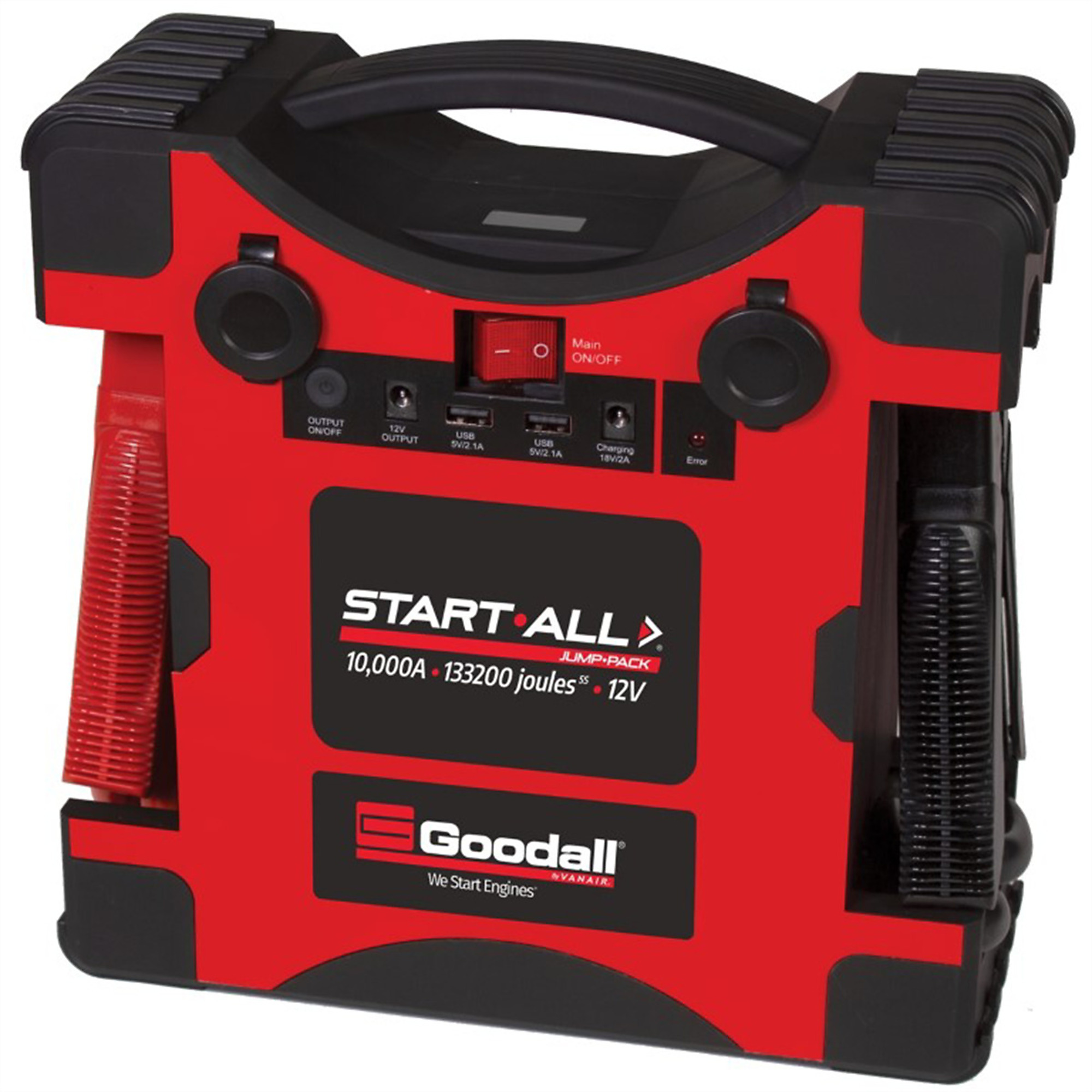 Goodall Manufacturing START-ALL Jump Starter — 10,000 Amps, 133,200 Joules, 12V, Lithium-Ion, Model# GDLJP-12-10000T